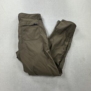 Prana Pants Mens 36 Brown Stretch Zion II Cargo Straight Slim Fit Belted Hiking